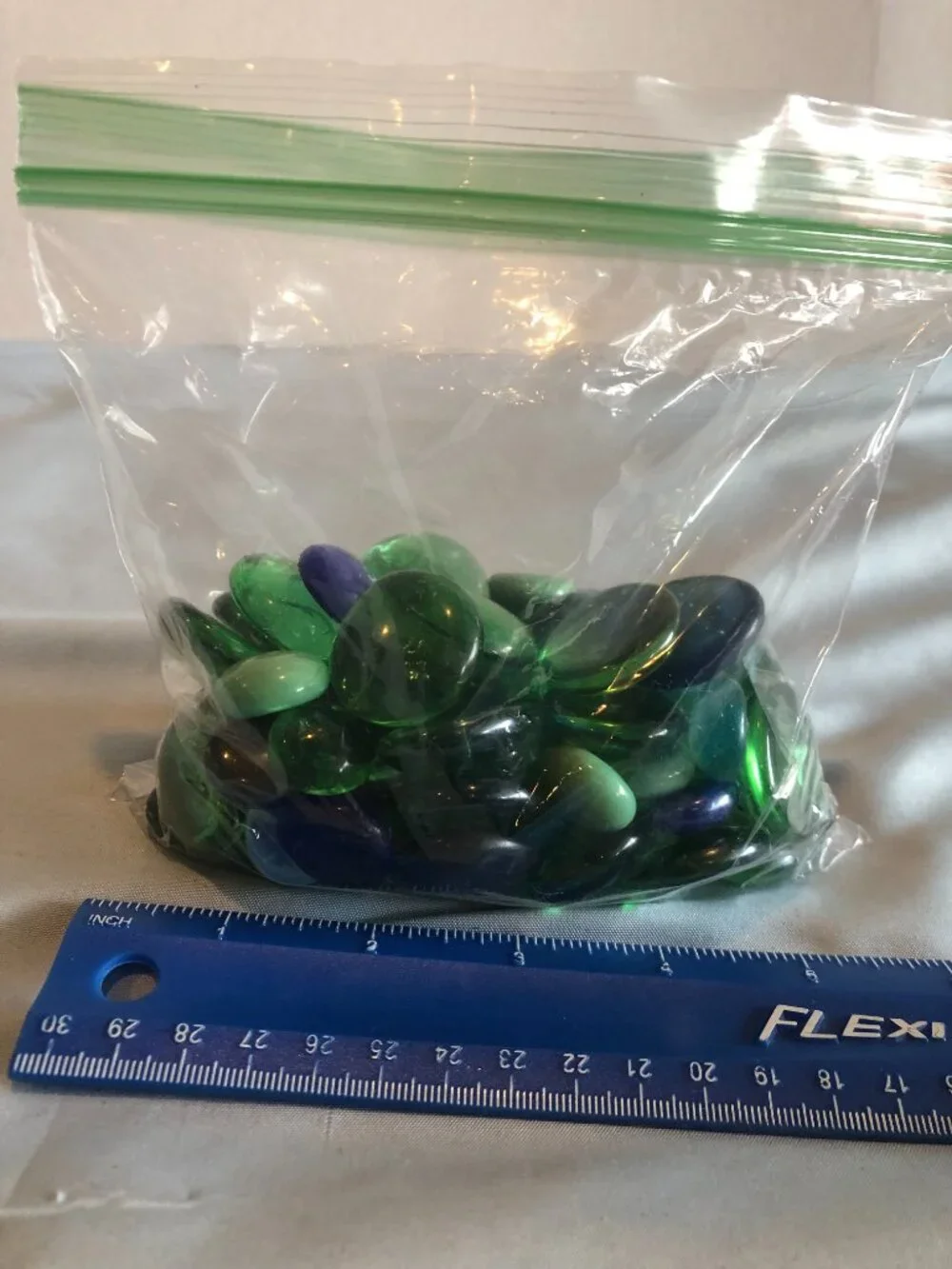LOT Of Mostly Green with Blue Vase Filler Gems Stones #F49